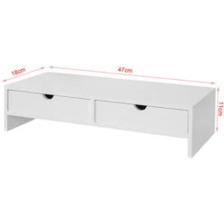 SoBuy Supporto Monitor Pc Da Scrivania Organizer Scrivania Altezza 11 Cm Bianco BBF02-W -Ufficio E Casa 10404157 4