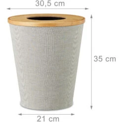 Relaxdays Cestino Gettacarte Bambù Pattumiera Tonda Secchio Interno Coperchio Chiusura Magnetica Alto 35 Cm Beige/grigio 9 Relaxdays Cestino Gettacarte Bambù Pattumiera Tonda Secchio Interno Coperchio Chiusura Magnetica Alto 35 Cm Beige/grigio -Ufficio E Casa 11090494 3