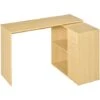 Homcom Scrivania Angolo Con 2 Ripiani E 2 Cassetti, Color Legno Rovere, 117x82x74cm -Ufficio E Casa 11608345 1