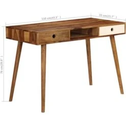 Scrivania In Legno Massello Di Sheesham 110x55x76 Cm VidaXL -Ufficio E Casa 11742488 3
