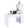 Scrivania Con Libreria Reversibile Salvaspazio Kirkensen Scrittoio Scaffali Laterali Mobile Desk Postazione Pc Da Studio Ufficio Soggiorno Sala Da Pranzo 120 X 144 X 53 Cm Colore Bianco -Ufficio E Casa 15252970 1