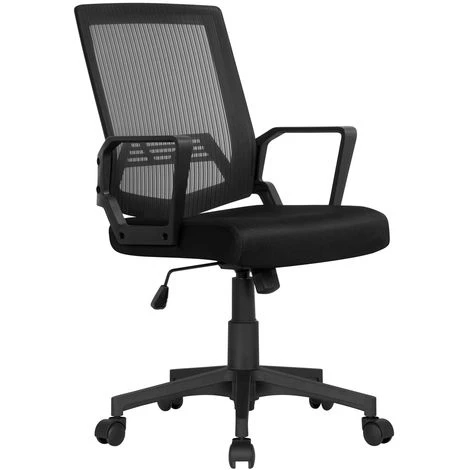 Yaheetech Sedia Da Scrivania Ufficio Ergonomica A Rotelle Girevole In Rete Con Braccioli Schienale Reclinabile Altezza Regolabile Nero 3 Yaheetech Sedia Da Scrivania Ufficio Ergonomica A Rotelle Girevole In Rete Con Braccioli Schienale Reclinabile Altezza Regolabile Nero