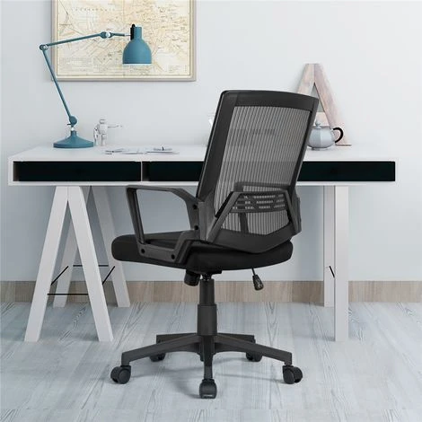 Yaheetech Sedia Da Scrivania Ufficio Ergonomica A Rotelle Girevole In Rete Con Braccioli Schienale Reclinabile Altezza Regolabile Nero 4 Yaheetech Sedia Da Scrivania Ufficio Ergonomica A Rotelle Girevole In Rete Con Braccioli Schienale Reclinabile Altezza Regolabile Nero - immagine 2