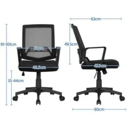 Yaheetech Sedia Da Scrivania Ufficio Ergonomica A Rotelle Girevole In Rete Con Braccioli Schienale Reclinabile Altezza Regolabile Nero 11 Yaheetech Sedia Da Scrivania Ufficio Ergonomica A Rotelle Girevole In Rete Con Braccioli Schienale Reclinabile Altezza Regolabile Nero -Ufficio E Casa 19494473 5