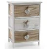 Trade Shop - Cassettiera Con 3 Cassetti 58x40x29cm Cuore Bianco Legno Naturale Casa Moderno -Ufficio E Casa 19998392 1