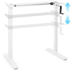 Oneconcept Multidesk Scrivania Regolabile Manualmente In Altezza 73-123 Cm Bianco