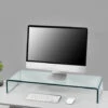 Supporto Di Rialzo Monitor/TV/PC Portatile 80 X 30 X 13 Cm Mobile In Vetro Base Per Schermi - Trasparente -Ufficio E Casa 22987209 1