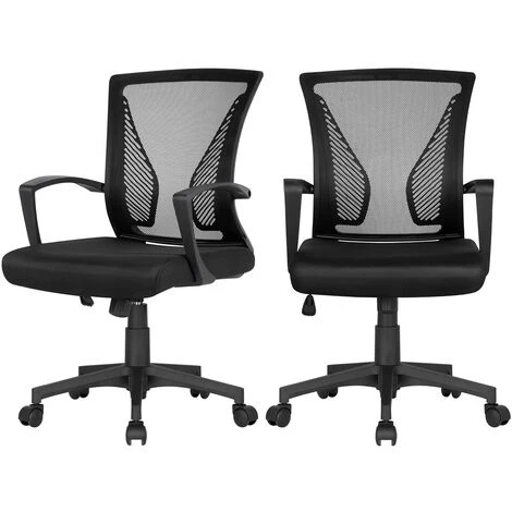 Yaheetech 2 Sedie Da Scrivania Ufficio Studio In Rete Ergonomica A Rotelle Girevole Inclinabile Altezza Regolabile Con Braccioli Nere 3 Yaheetech 2 Sedie Da Scrivania Ufficio Studio In Rete Ergonomica A Rotelle Girevole Inclinabile Altezza Regolabile Con Braccioli Nere