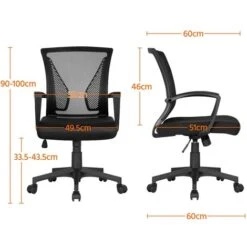 Yaheetech 2 Sedie Da Scrivania Ufficio Studio In Rete Ergonomica A Rotelle Girevole Inclinabile Altezza Regolabile Con Braccioli Nere 9 Yaheetech 2 Sedie Da Scrivania Ufficio Studio In Rete Ergonomica A Rotelle Girevole Inclinabile Altezza Regolabile Con Braccioli Nere -Ufficio E Casa 23185217 3