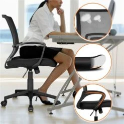 Yaheetech 2 Sedie Da Scrivania Ufficio Studio In Rete Ergonomica A Rotelle Girevole Inclinabile Altezza Regolabile Con Braccioli Nere 10 Yaheetech 2 Sedie Da Scrivania Ufficio Studio In Rete Ergonomica A Rotelle Girevole Inclinabile Altezza Regolabile Con Braccioli Nere -Ufficio E Casa 23185217 4