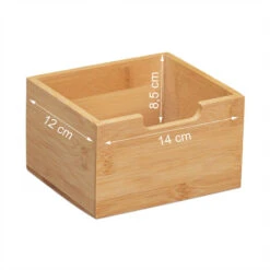 Relaxdays Portaoggetti Da Scrivania, 6 Scomparti, 2 Cassetti, Cancelleria Ufficio, Bambù, Studio, 26x33x13,5 Cm,Naturale -Ufficio E Casa 23754035 5