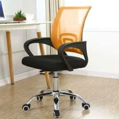 Poltrona Sedia Presidenziale Da Ufficio Direzionale Girevole Traspirante Arancio -Ufficio E Casa 23813713 4