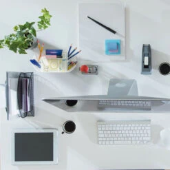 Relaxdays Portaoggetti Da Scrivania, Casa & Ufficio, Portapenne & Cassetto, Organizer In Metallo, 10,5x22x11 Cm, Bianco -Ufficio E Casa 24161087 5