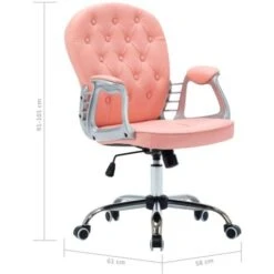 Sedia Da Ufficio Girevole Rosa In Similpelle VidaXL -Ufficio E Casa 24813633 3