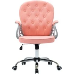 Sedia Da Ufficio Girevole Rosa In Similpelle VidaXL -Ufficio E Casa 24813633 4