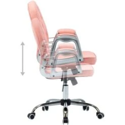 Sedia Da Ufficio Girevole Rosa In Similpelle VidaXL -Ufficio E Casa 24813633 5