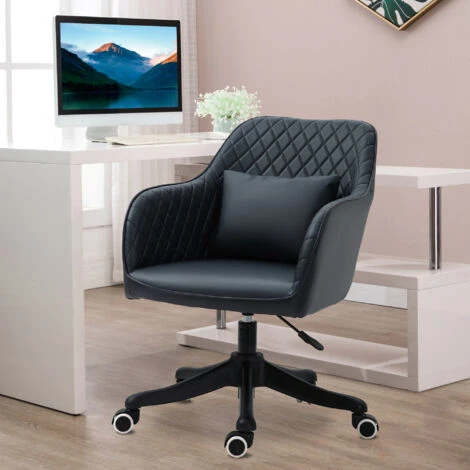 Vinsetto Sedia Ufficio Ergonomica E Regolabile In Similpelle Grigio Scuro Con Cuscino Lombare Massaggiante 4 Vinsetto Sedia Ufficio Ergonomica E Regolabile In Similpelle Grigio Scuro Con Cuscino Lombare Massaggiante - immagine 2