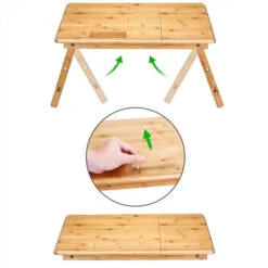 Casaria Tavolino Per Computer Notebook In Bambù Altezza Regolabile 55x35x20-28cm Colazione A Letto O Sul Divano -Ufficio E Casa 26377770 5