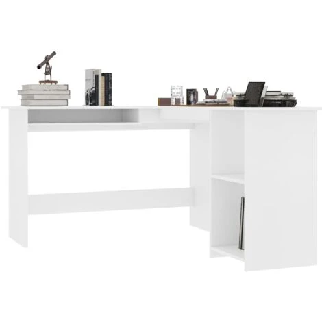 Hommoo Scrivania Angolare A L Bianca 120x140x75cm In Truciolato VD47157 5 Hommoo Scrivania Angolare A L Bianca 120x140x75cm In Truciolato VD47157 - immagine 3