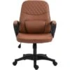 Vinsetto Sedia Poltrona Ufficio Massaggiante In Similpelle Marrone Con Altezza Regolabile