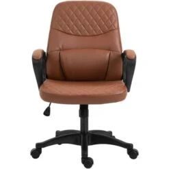 Vinsetto Sedia Poltrona Ufficio Massaggiante In Similpelle Marrone Con Altezza Regolabile