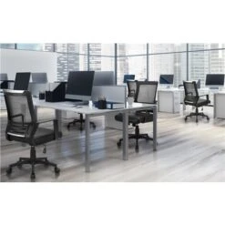 Yaheetech Sedia Ufficio Scrivania Ergonomica Lombare Girevole In Rete Traspirante Reclinabile Imbottita Regolabile In Altezza Con Braccioli E Ruote Nero -Ufficio E Casa 27557918 5