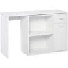 HOMCOM Scrivania Angolare Con Cassetti Estraibile E Scaffale Girevole 360° Bianca -Ufficio E Casa 28947453 1
