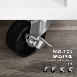 HOMCOM Mobile Porta Stampante Con Cassetti Mobiletto Multiuso Nero E Bianco 11 HOMCOM Mobile Porta Stampante Con Cassetti Mobiletto Multiuso Nero E Bianco -Ufficio E Casa 29040409 5