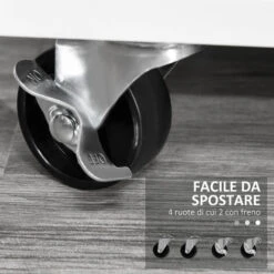 HOMCOM Mobile Porta Stampante Con Cassetti Mobiletto Multiuso Bianco -Ufficio E Casa 29040415 5