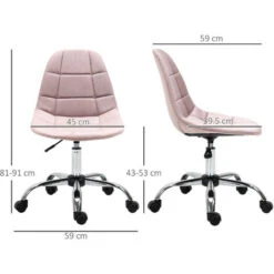 Vinsetto Sedia Girevole Per Scrivania Ufficio Ergonomica Regolabile Rosa 9 Vinsetto Sedia Girevole Per Scrivania Ufficio Ergonomica Regolabile Rosa -Ufficio E Casa 29040510 3
