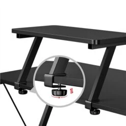 Yaheetech Scrivania Angolare Per Computer Scrivania A Forma Di L Postazione Da Lavoro Per Casa E Ufficio Tavolo Porta PC Spazioso Scrivania Gaming In Lengo E Metallo Nera 130 X 130 X 96,5 Cm -Ufficio E Casa 30604701 4