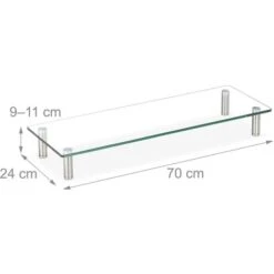 Relaxdays Supporto Monitor, Alzatina Per TV, Standing Computer Desk, Rialzo Scrivania, Regolabile, 70x24 Cm, Trasparente -Ufficio E Casa 32712688 4
