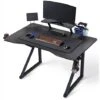 Yaheetech Scrivania Gaming Ergonomica, Scrivania Computer, Tavolo Da Gioco Per PC, Con Tappetino Ampio Mouse Supporto A Gancio Per Cuffie, Porta Bicchieri Porta Tablet 111 X 71 X 96 CM Gambe A Forma K -Ufficio E Casa 33030429 1
