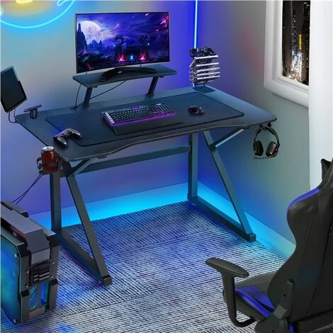 Yaheetech Scrivania Gaming Ergonomica, Scrivania Computer, Tavolo Da Gioco Per PC, Con Tappetino Ampio Mouse Supporto A Gancio Per Cuffie, Porta Bicchieri Porta Tablet 111 X 71 X 96 CM Gambe A Forma K 7 Yaheetech Scrivania Gaming Ergonomica, Scrivania Computer, Tavolo Da Gioco Per PC, Con Tappetino Ampio Mouse Supporto A Gancio Per Cuffie, Porta Bicchieri Porta Tablet 111 X 71 X 96 CM Gambe A Forma K - immagine 5