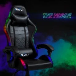Sedia Poltrona Gaming LED RGB Ergonomica Ufficio Cuscino Lombare Poggiatesta The Horde -Ufficio E Casa 33228782 3