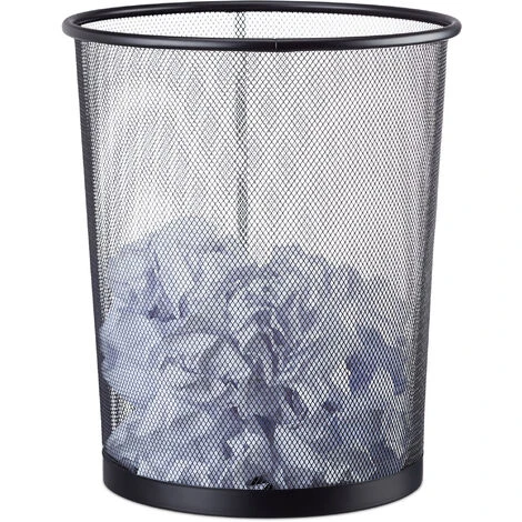 Relaxdays Cestino Gettacarte Metallo Grande Pattumiera Portarifiuti Da Ufficio 20 Litri Ø 30 Cm Alto 35 Cm Nero 3 Relaxdays Cestino Gettacarte Metallo Grande Pattumiera Portarifiuti Da Ufficio 20 Litri Ø 30 Cm Alto 35 Cm Nero