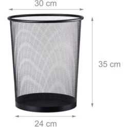 Relaxdays Cestino Gettacarte Metallo Grande Pattumiera Portarifiuti Da Ufficio 20 Litri Ø 30 Cm Alto 35 Cm Nero 8 Relaxdays Cestino Gettacarte Metallo Grande Pattumiera Portarifiuti Da Ufficio 20 Litri Ø 30 Cm Alto 35 Cm Nero -Ufficio E Casa 34056500 3
