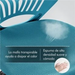 Yaheetech Sedia Ufficio Scrivania Girevole A Rotelle Ergonomica Portata 136 Kg Senza Braccioli In Rete Traspirante Altezza Regolabile Turchese -Ufficio E Casa 34198889 4