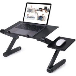 Supporto PC Tavolo Computer Tablet Letto Pieghevole Portatile Portatile 360 ° Regolabile In Alluminio Nero