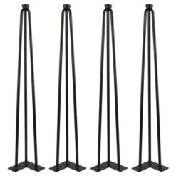 Gambe Per Tavolo A Forcina - Set Di Gambe Per Tavolo A Forcina (4 Pezzi) - 76 Cm - Nero - 3 Rami -Ufficio E Casa 35538824 3