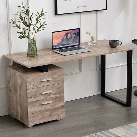Scrivania Con Cassettiera Tavolo Porta Pc Computer Acciaio Legno Ufficio Quercia 3 Scrivania Con Cassettiera Tavolo Porta Pc Computer Acciaio Legno Ufficio Quercia
