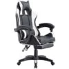 Poltrona Sedia Gaming Con Poggiapiedi E Schienale Reclinabile Bianca/Nera -Ufficio E Casa 36243474 1