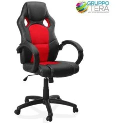 Sedia Poltrona Da Ufficio Direzionale Ruote Girevoli Sportiva Race Gaming Rosso