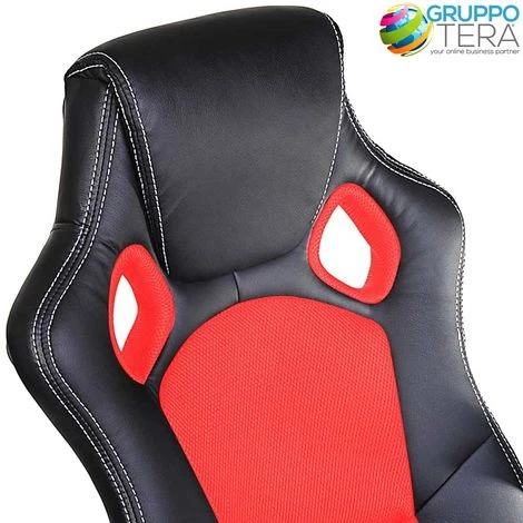 Sedia Poltrona Da Ufficio Direzionale Ruote Girevoli Sportiva Race Gaming Rosso 6 Sedia Poltrona Da Ufficio Direzionale Ruote Girevoli Sportiva Race Gaming Rosso - immagine 4