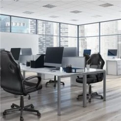 Yaheetech Sedia Scrivania Poltrona Ufficio Direzionale Presidenziale Ergonomica Girevole Schienale Alto In Rete Traspirante Reclinabile Altezza Regolabile Grigio -Ufficio E Casa 37279370 5