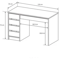 Scrivania Moderna ELIANA Gihome ® Porta Computer Bianco Ufficio Camera Pc Studio -Ufficio E Casa 37534266 5