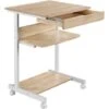Yaheetech Scrivania Computer Ufficio Mobile Porta Pc Stampante Tastiera Scorrevole Con Ruote 56 X 51 X 79 Cm Legno Quercia Chiaro -Ufficio E Casa 37765898 1