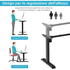 Scrivania Elettrica Regolabile In Altezza Regolabile, Struttura Elettrica Per Scrivania Sollevabile, Supporto Ergonomico Per Scrivania Per Casa E Ufficio, Portata Massiama 70 Kg -Ufficio E Casa 37994457 4