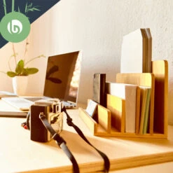 Blumfeldt Raccoglitore Per Lettere Con 5 Scomparti DIN A4 25x17,5x16cm Orizzontale O Verticale Bambù -Ufficio E Casa 39491117 4