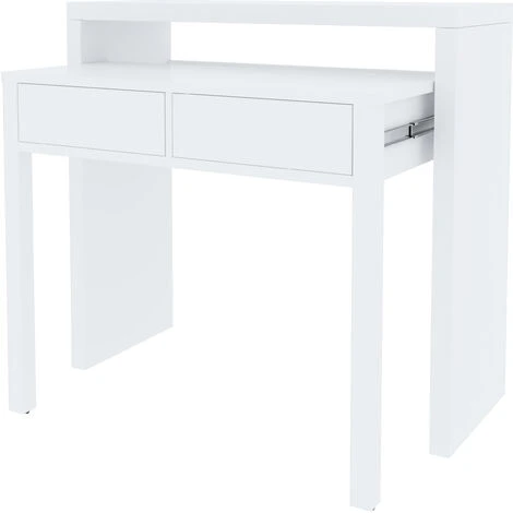 Scrivania Allungabile Con 2 Cassetti Tavolo Consolle Estensibile Studio Salvaspazio Con Ripiano Ideale Disegno Soggiorno Camera Salotto Ingresso Corridoio 99 X 88 X 36 Cm (Bianco) 3 Scrivania Allungabile Con 2 Cassetti Tavolo Consolle Estensibile Studio Salvaspazio Con Ripiano Ideale Disegno Soggiorno Camera Salotto Ingresso Corridoio 99 X 88 X 36 Cm (Bianco)